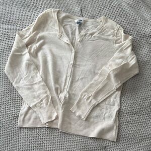 Old Navy Women's Cream Button-Up Cardigan